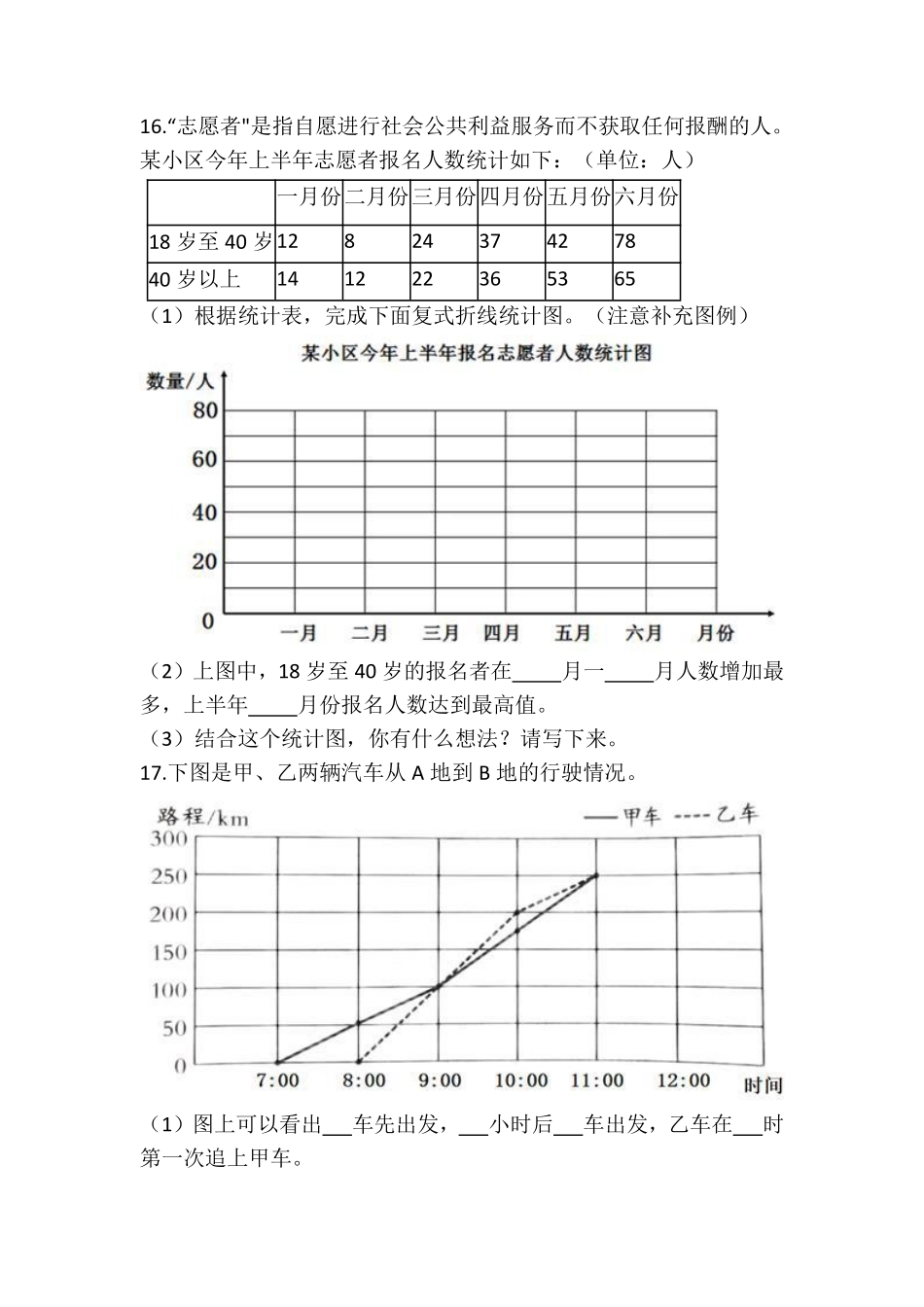 五年级下册数学人教版-折线统计图课时练01-（含答案.pdf_第3页