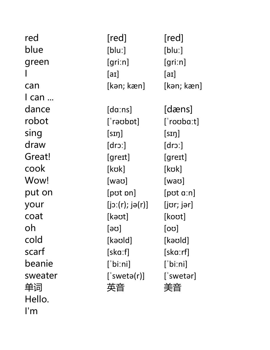 译林版一年级上册同步单词表.pdf_第3页