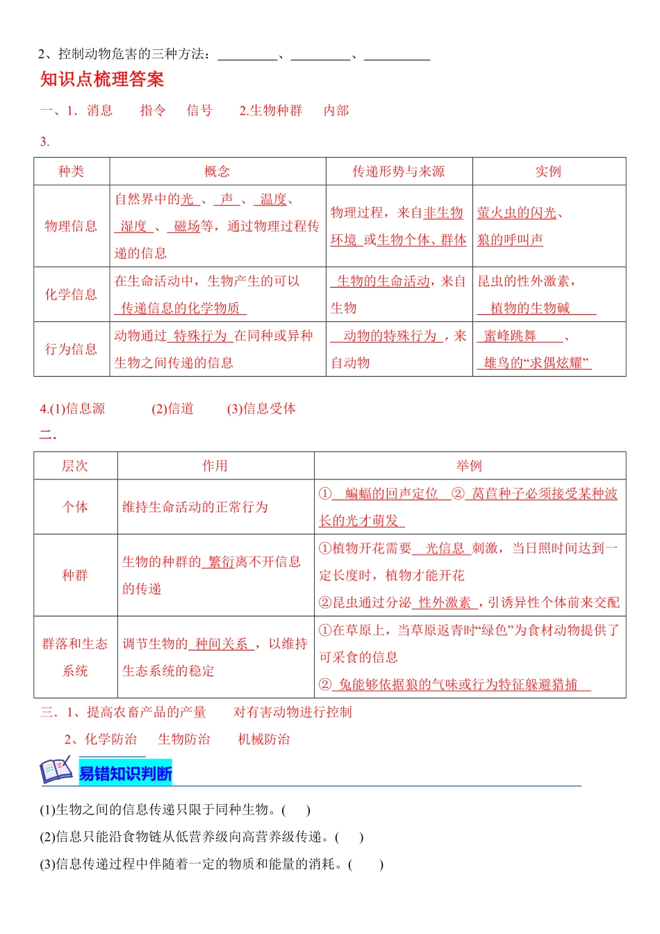 高中试卷-3.4生态系统的信息传递含答案.pdf_第2页