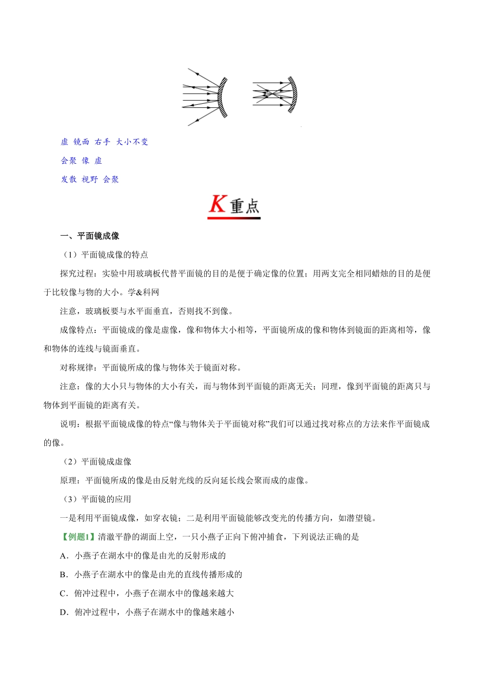 专题4.3平面镜成像八年级物理人教版（上册含答案.pdf_第2页