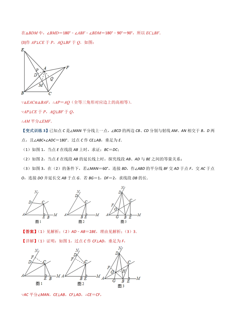 专题03与角平分线有关的辅助线的三种考法【压轴必考】八年级数学上册压轴题攻略（人教版.pdf_第3页