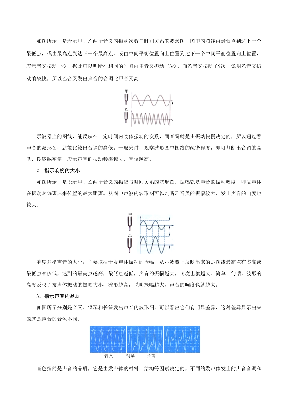 专题2.2声音的特征八年级物理人教版（上册含答案.pdf_第3页