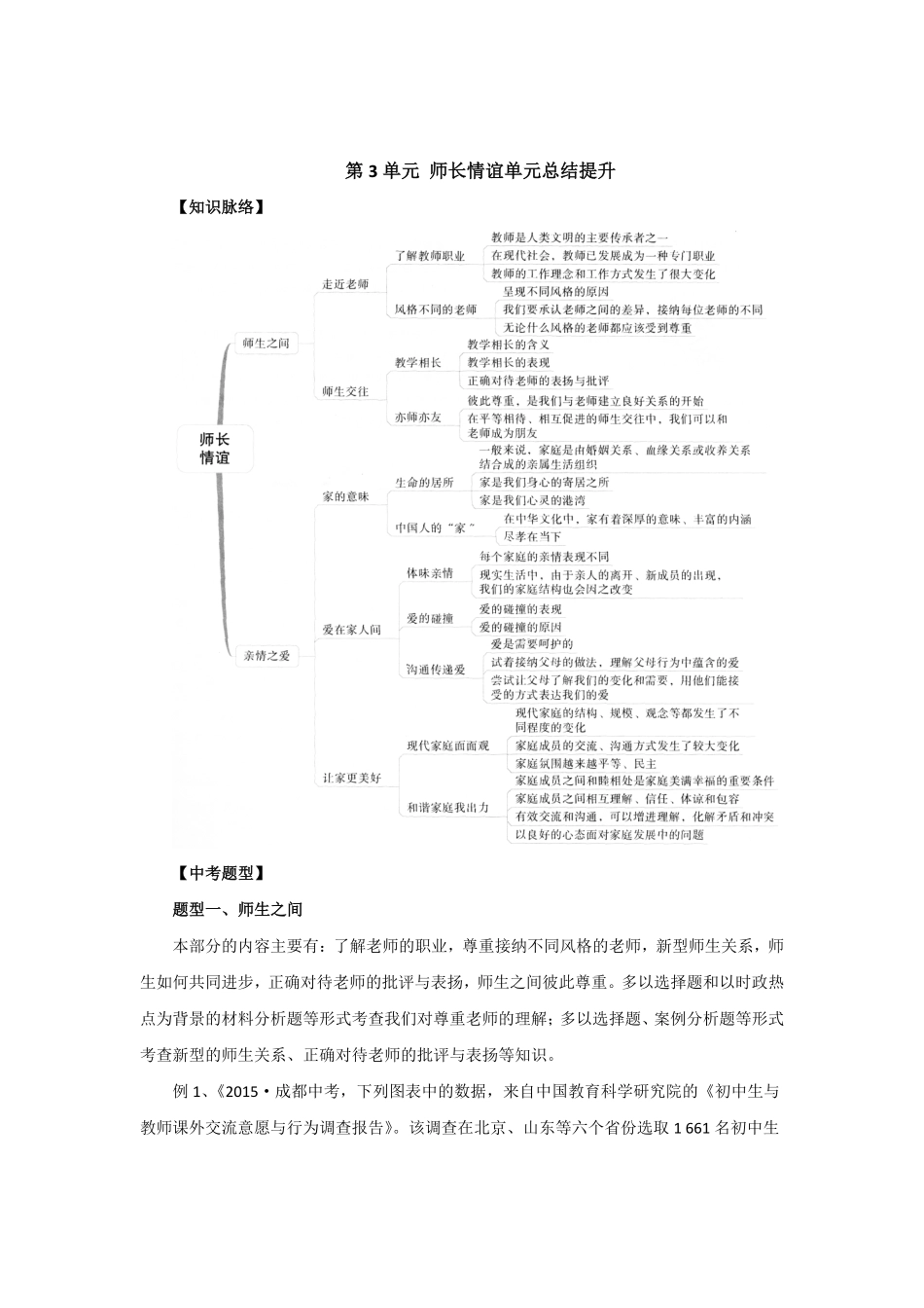七年级上册《道德与法治》（人教版单元复习总结：第3单元师长情谊_20190817_122055含答案.pdf_第1页