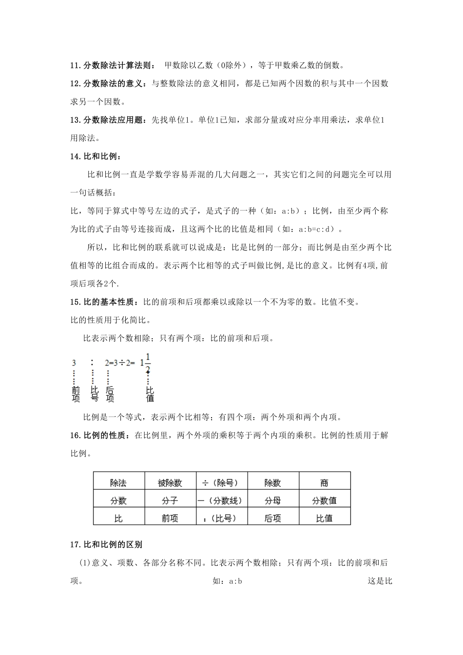 人教版数学六年级上册【数学】小学六年级数学知识点归纳测试试卷含答案.pdf_第2页