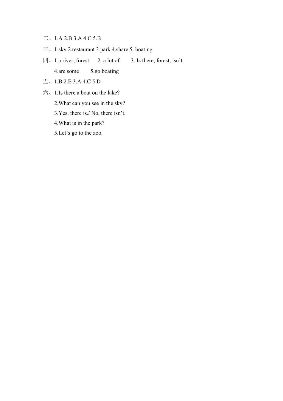 五年级上册英语一课一练Unit6Inanaturepark课时1人教PEP版含答案.pdf_第3页