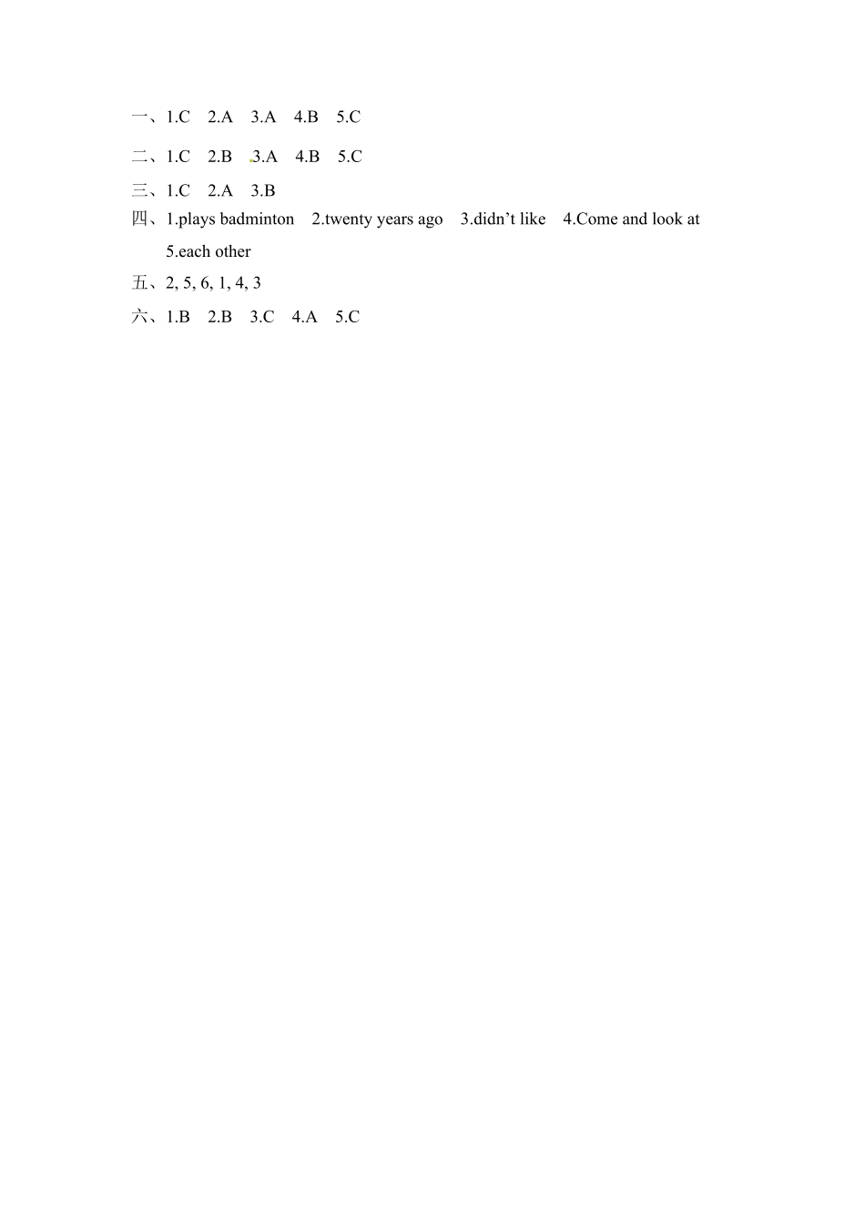 【分层训练】六年级下册英语一课一练Unit4Thenandnow课时4人教PEP版-含答案.pdf_第3页