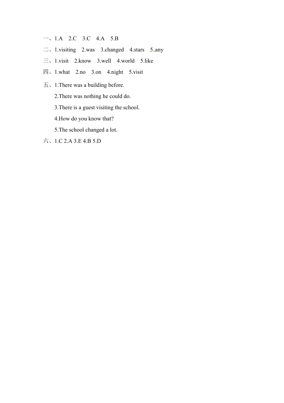 【分层训练】六年级下册英语一课一练Unit4Thenandnow课时1人教PEP版-含答案.pdf_第3页