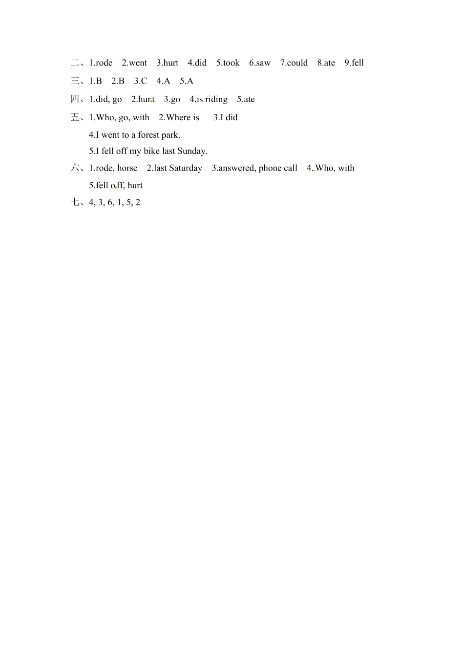 【分层训练】六年级下册英语一课一练Unit3Wheredidyougo课时2人教PEP版-含答案.pdf_第3页