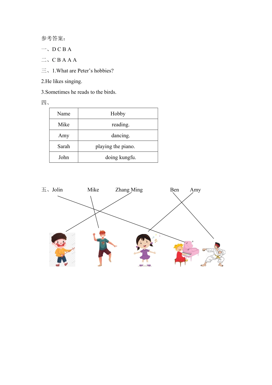 【分层训练】六年级上册英语课时练习Unit4Ihaveapenpal第一课时人教PEP-含答案.pdf_第3页