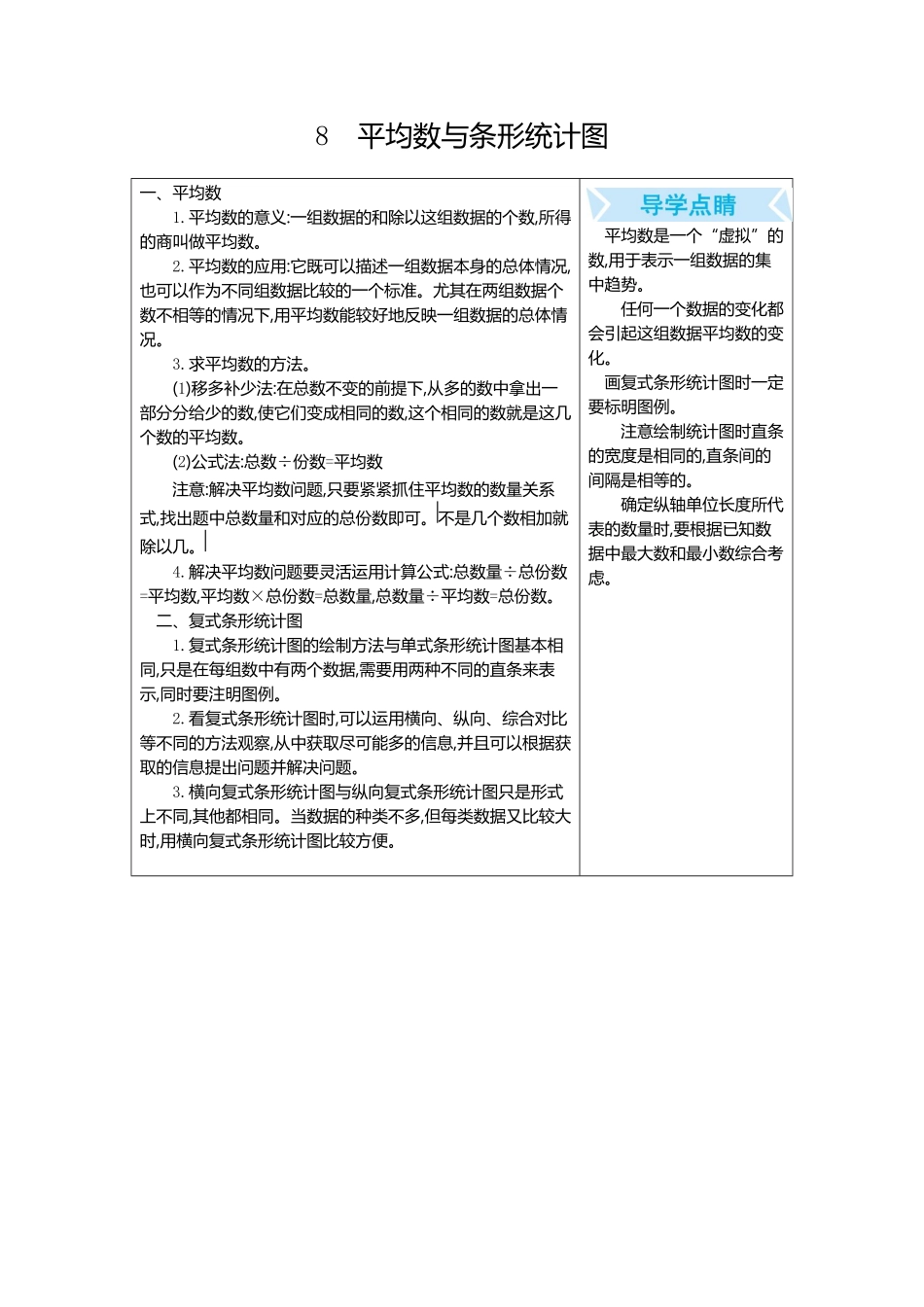 人教版数学四年级下册8.平均数和条形统计图测试试卷含答案.pdf_第1页