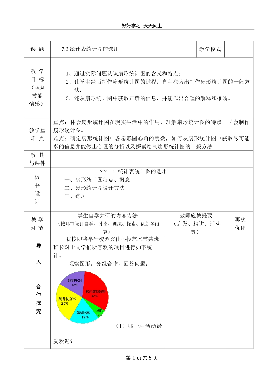 八年级数学苏科版下册第七单元《7.2统计表、统计图的选用》教学设计教案1.doc_第1页