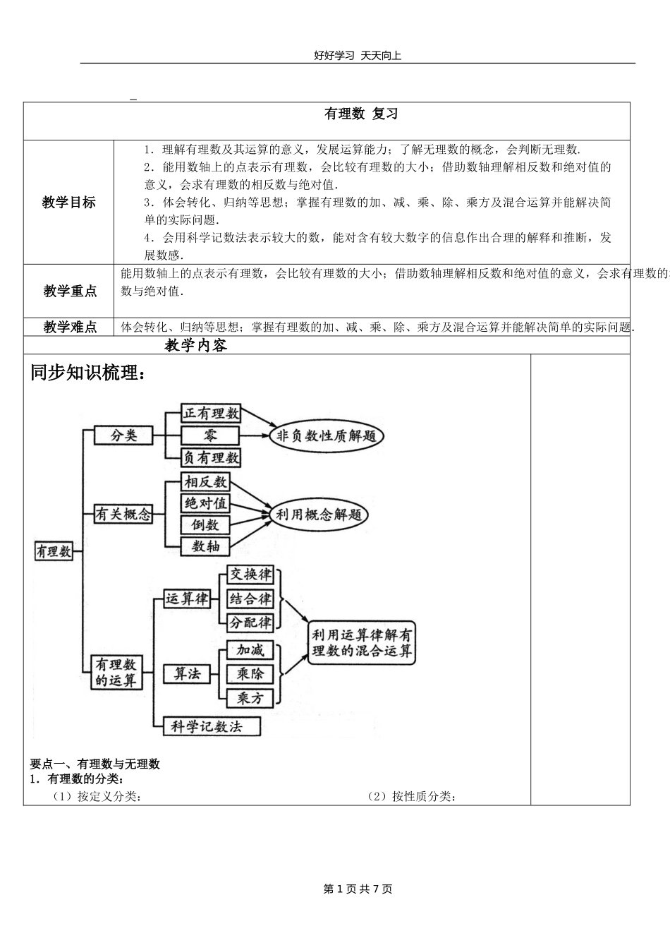 七年级数学苏科版上册第二单元《单元复习》教学设计教案1.doc_第1页