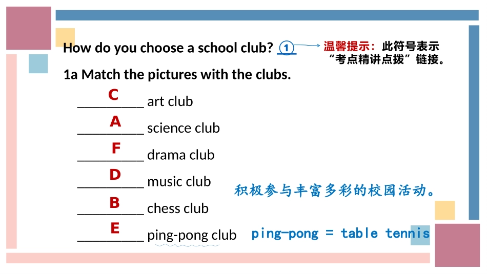英语人教版（2024）7年级上册Unit5FunclubsSectionA1a-1d课3教学课件.pptx_第2页