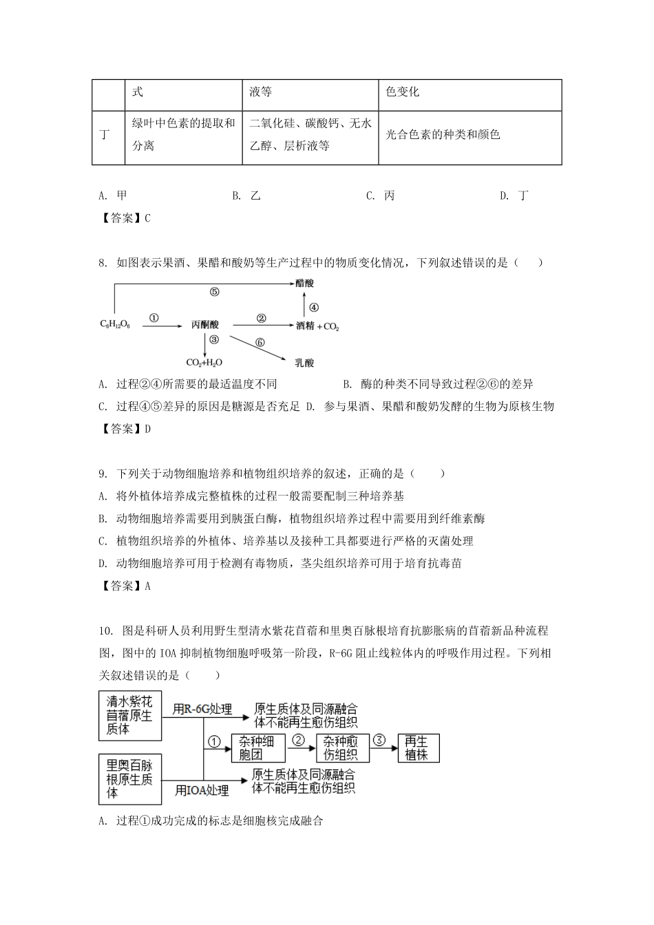 2021-2022学年江苏省徐州高二下学期生物期末考试题及答案.pdf_第3页