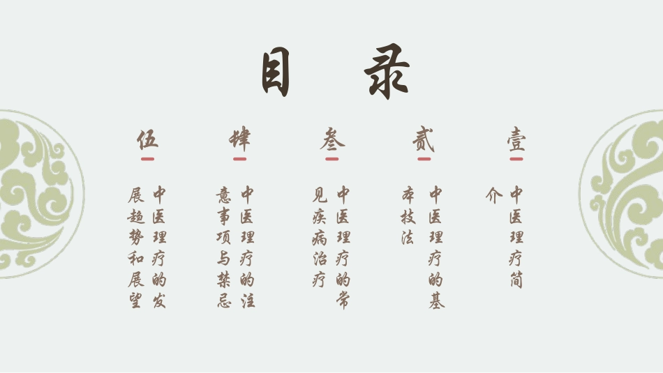 绿色古典花卉背景的中医理疗PPT模板.pptx_第2页