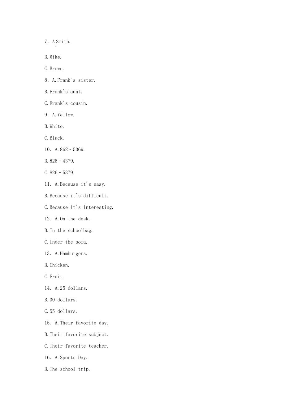 2023-2024学年四川成都金牛区七年级上册英语期末试卷及答案.pdf_第2页