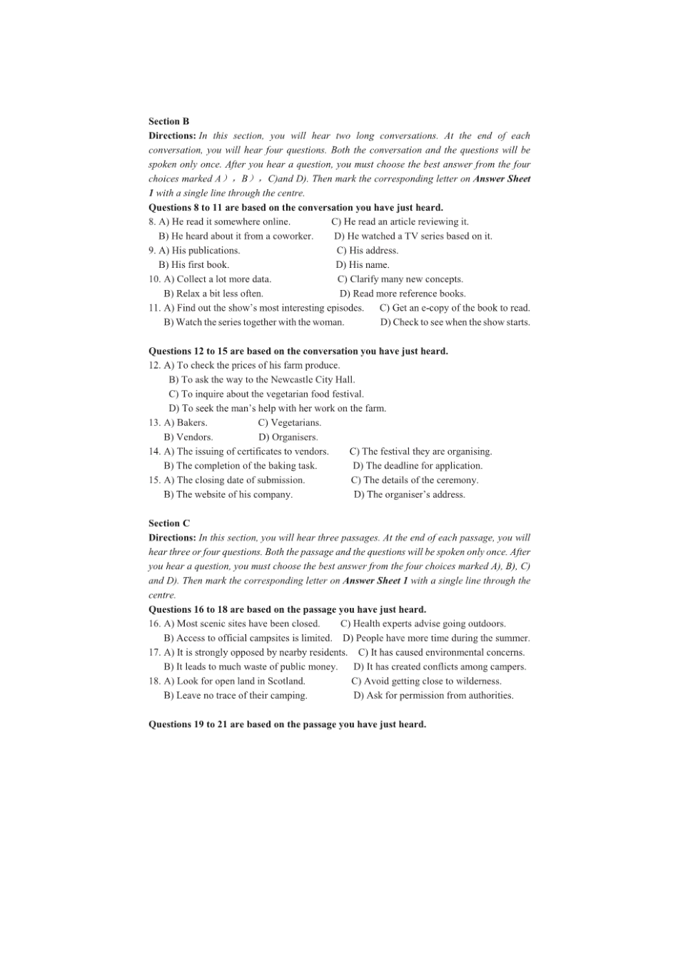 2024年6月英语四级真题及答案-第1套.pdf_第2页