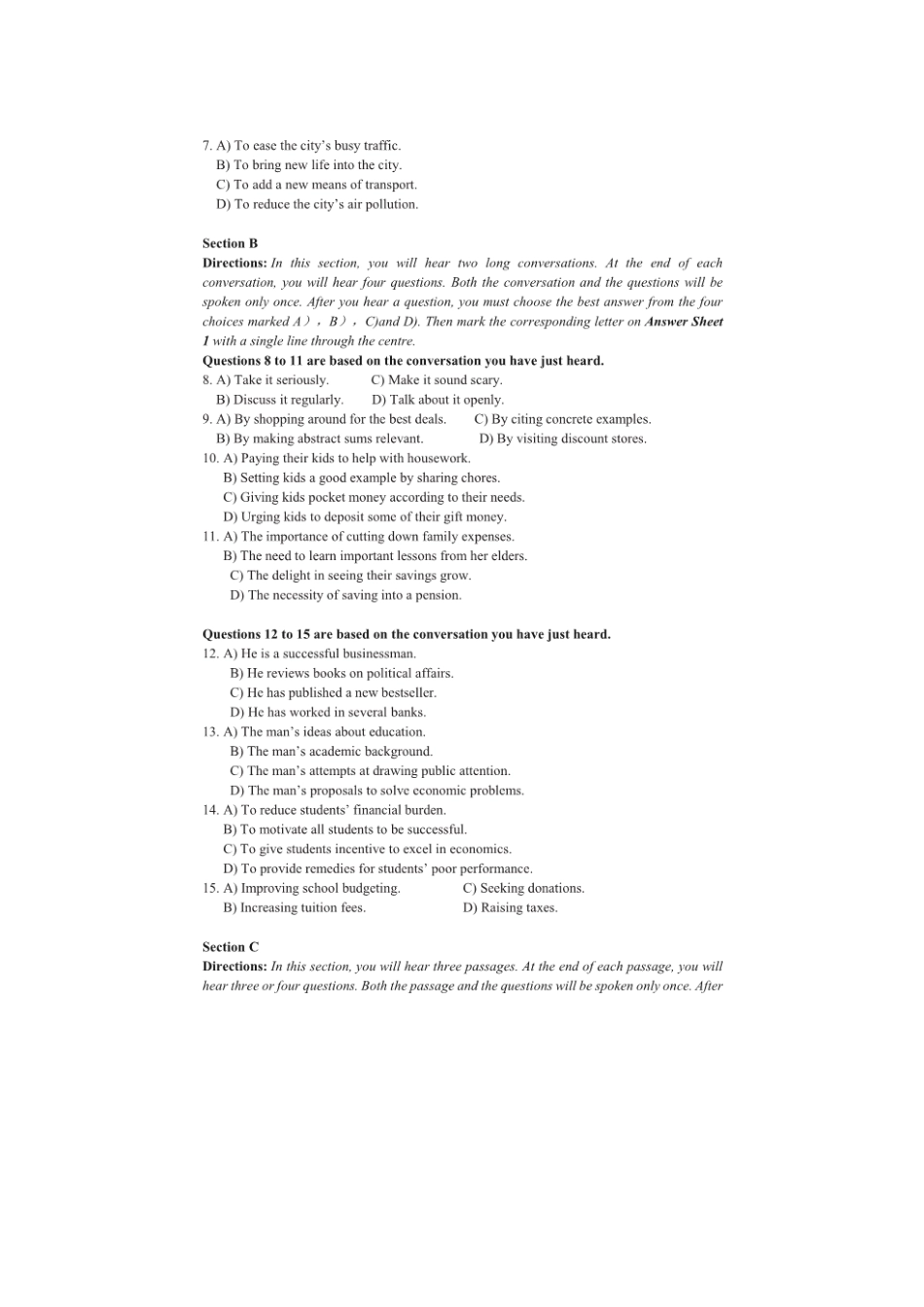 2024年6月英语四级真题及答案-第2套.pdf_第2页