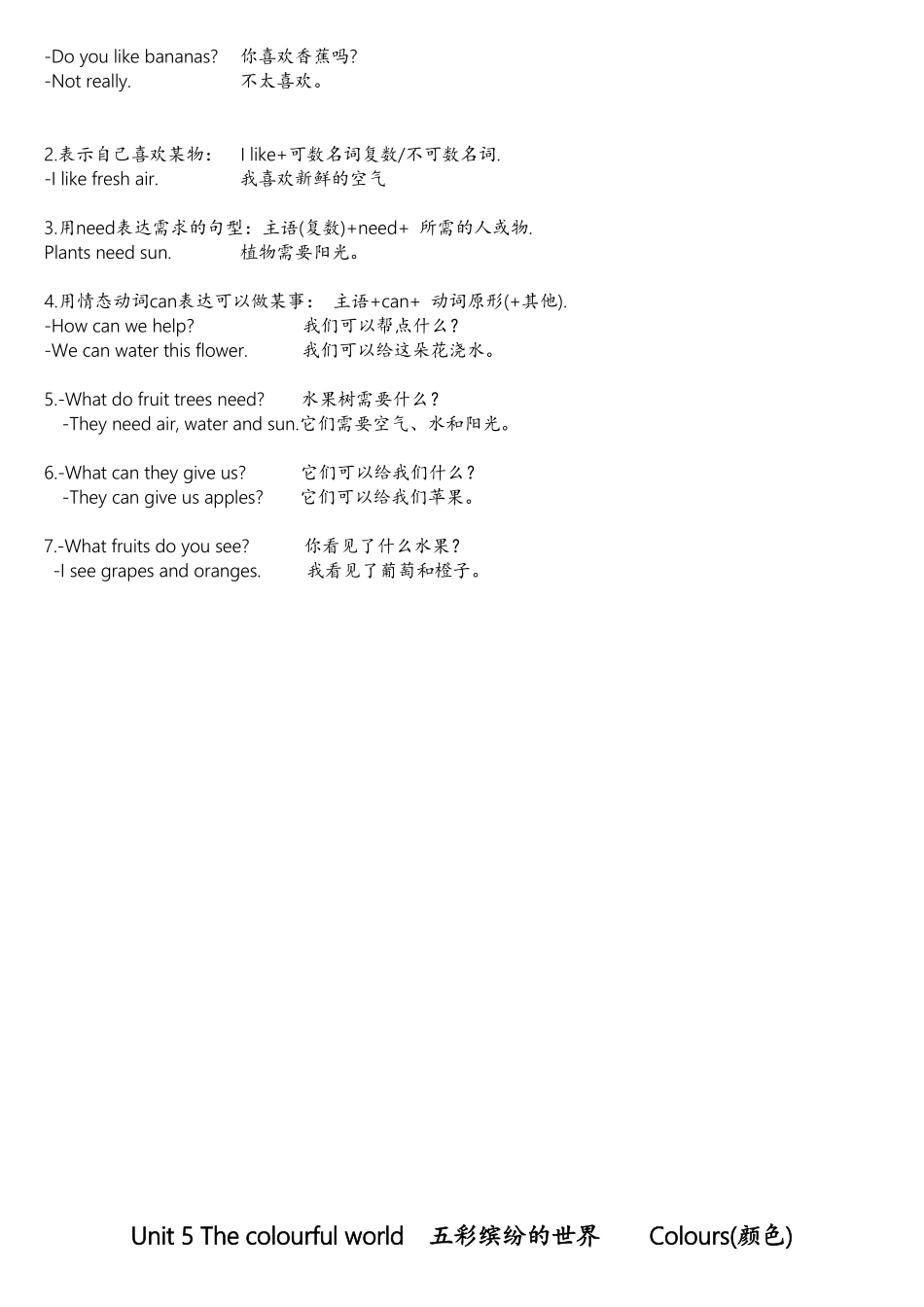 Unit4 - Unit6知识清单人教PEP版2024版新教材英语三年级上册.pdf_第2页