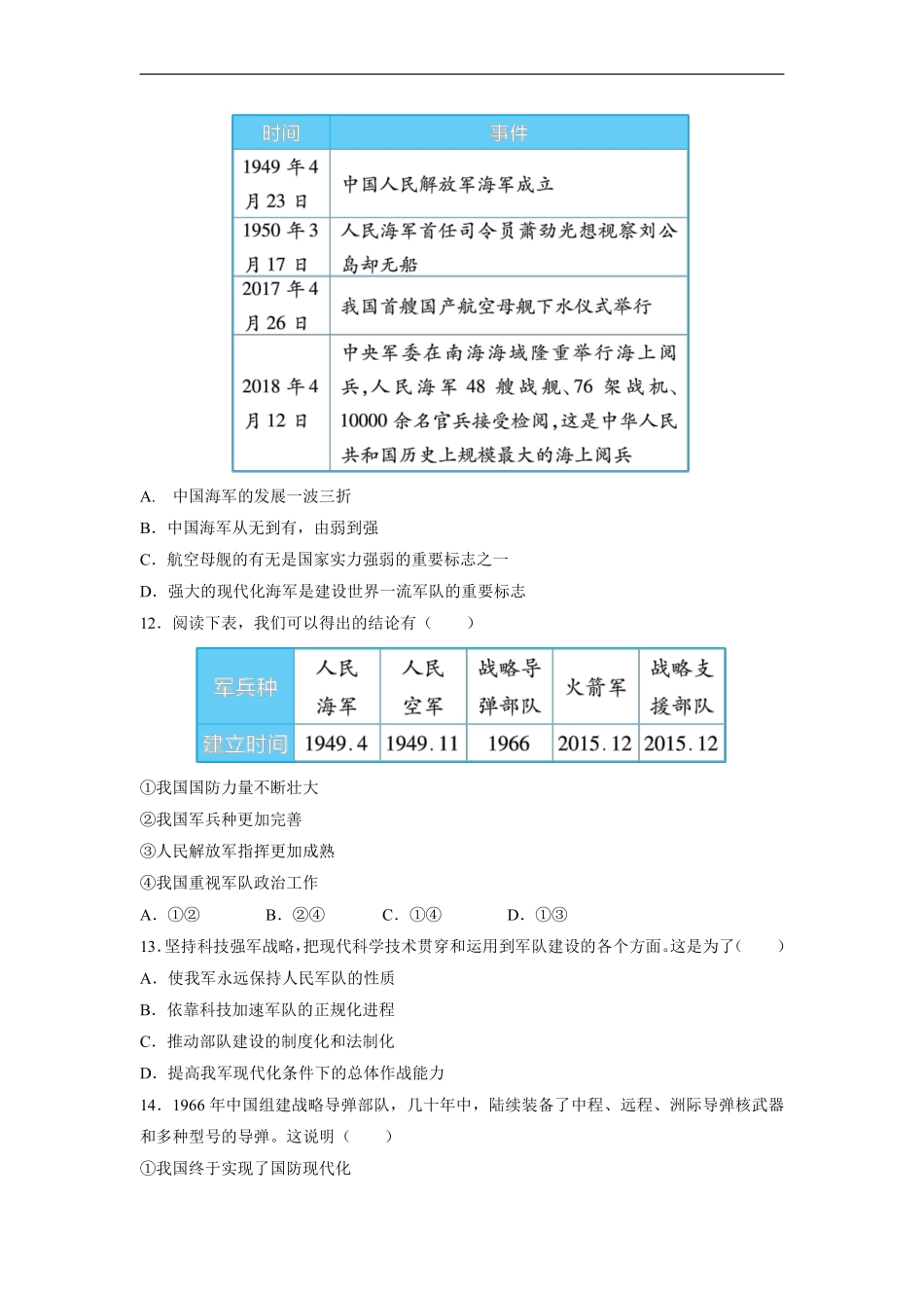 八年级历史部编版下册课时练《5.15 钢铁长城》含答案解析.pdf_第3页