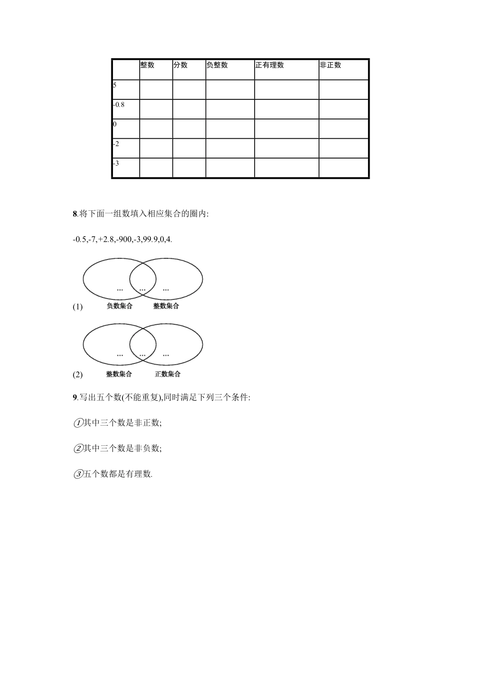部编数学七年级上册【人教版】七上册：1.2.1《有理数》课时练习含答案含答案.pdf_第2页