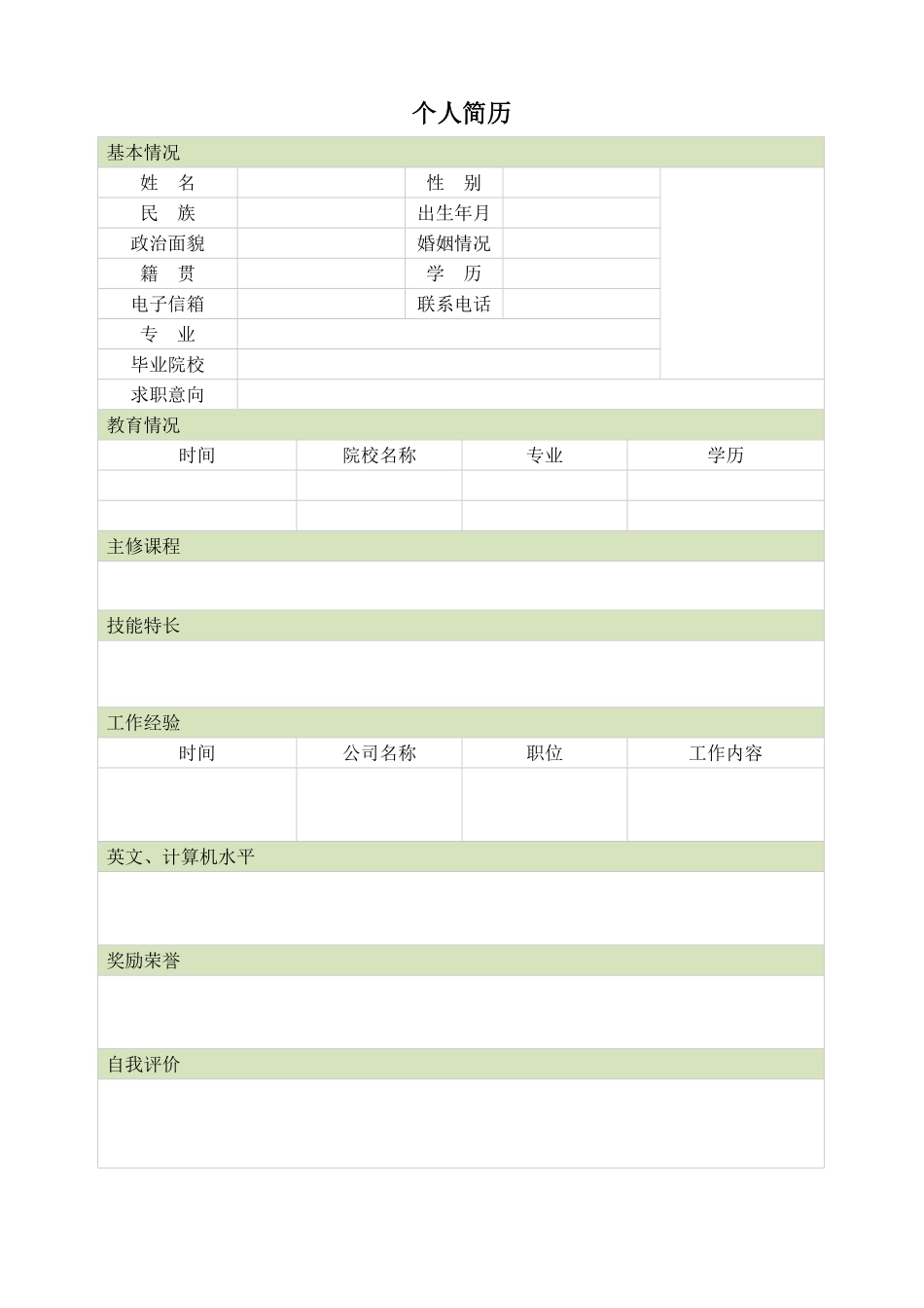 空白表格简历模板2款19.pdf_第2页