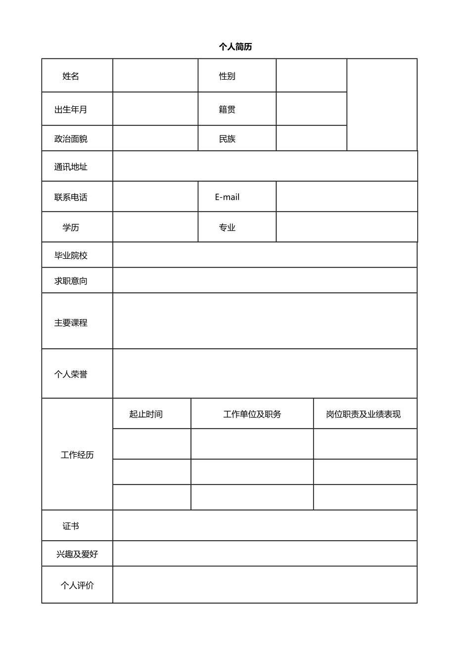 空白表格简历模板2款23.pdf_第1页