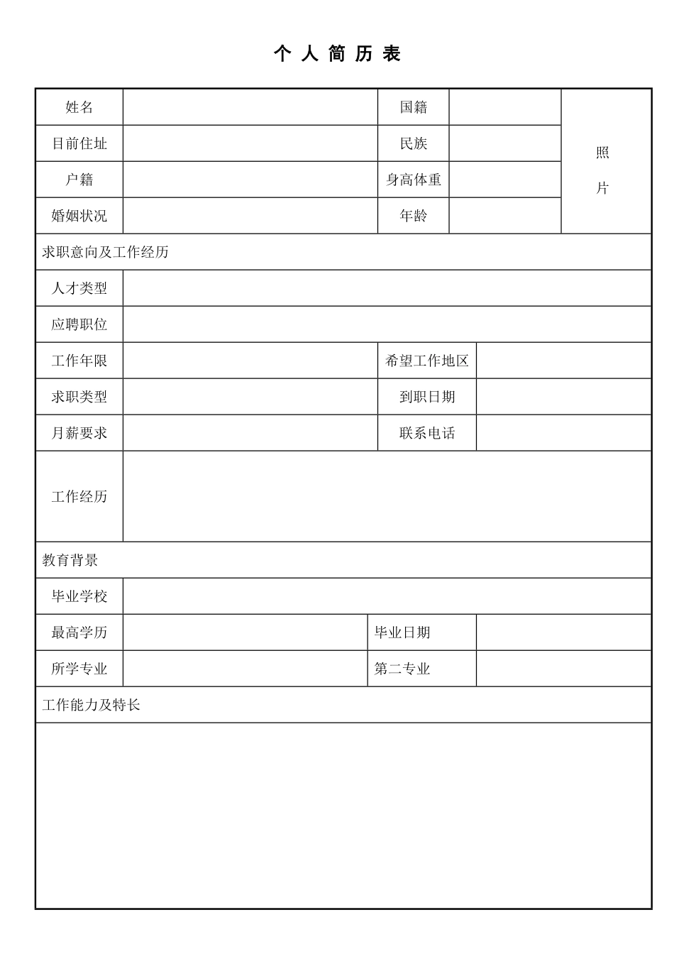空白表格简历模板2款28.pdf_第1页