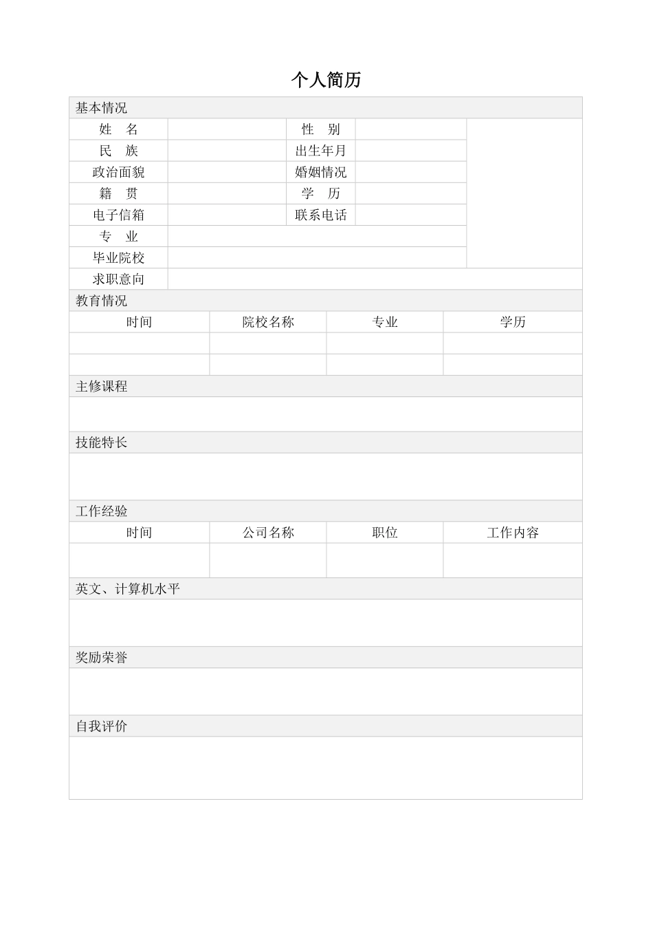 空白表格简历模板2款30.pdf_第2页