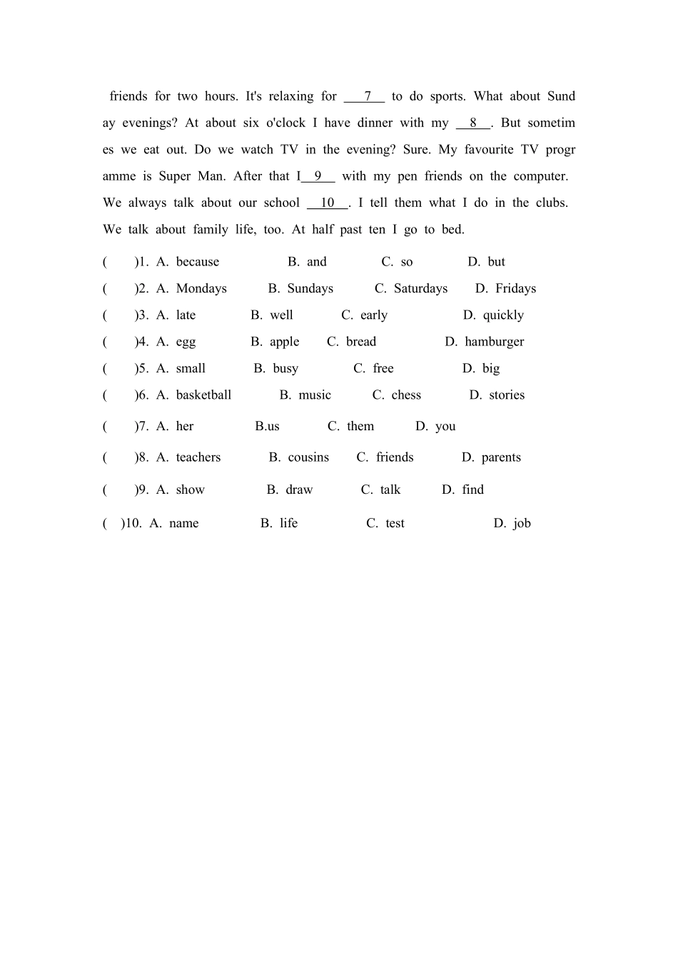 英语人教版20247年级上册Unit6ADayintheLifeSection2含答案.pdf_第3页