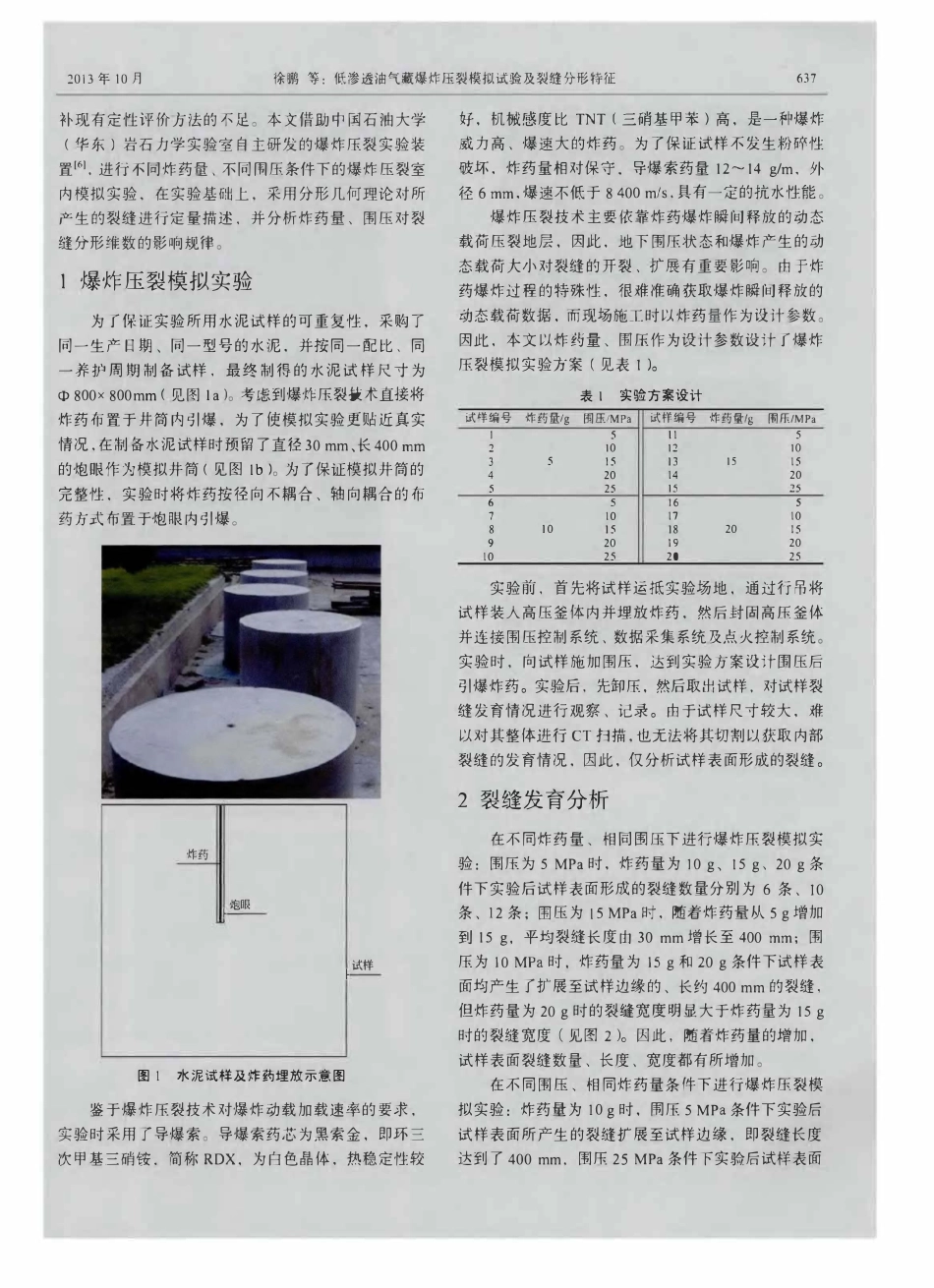 低渗透油气藏爆炸压裂模拟试验及裂缝分形特征.pdf_第2页