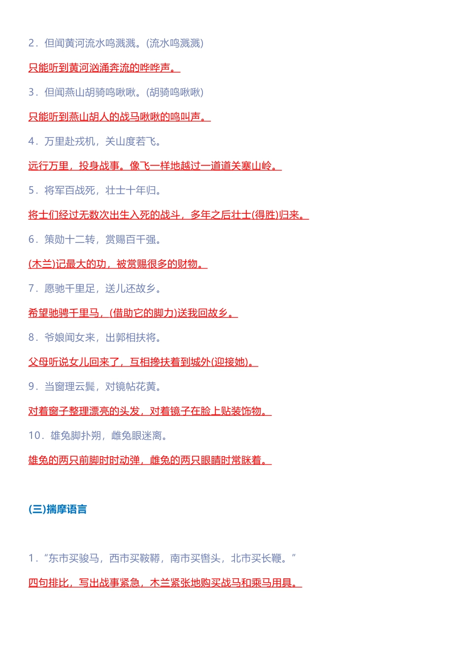 【七年级下册语文】《木兰诗》知识点总结.docx_第3页