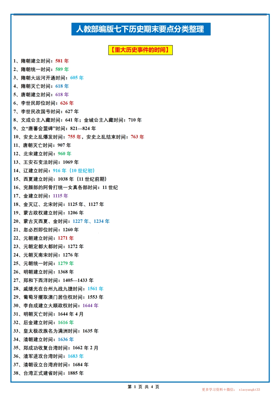 【七下历史】期末要点分类整理（人教部编版）.pdf_第1页