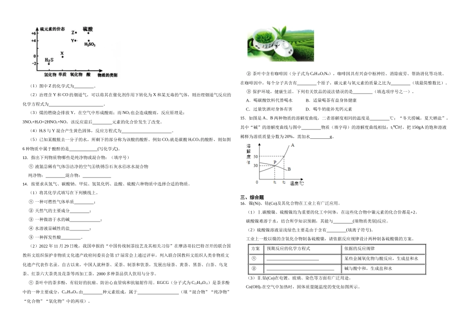 【一轮复习】中考化学专题训练2023年中考化学重难点突破——身边的化学物质6.docx_第2页