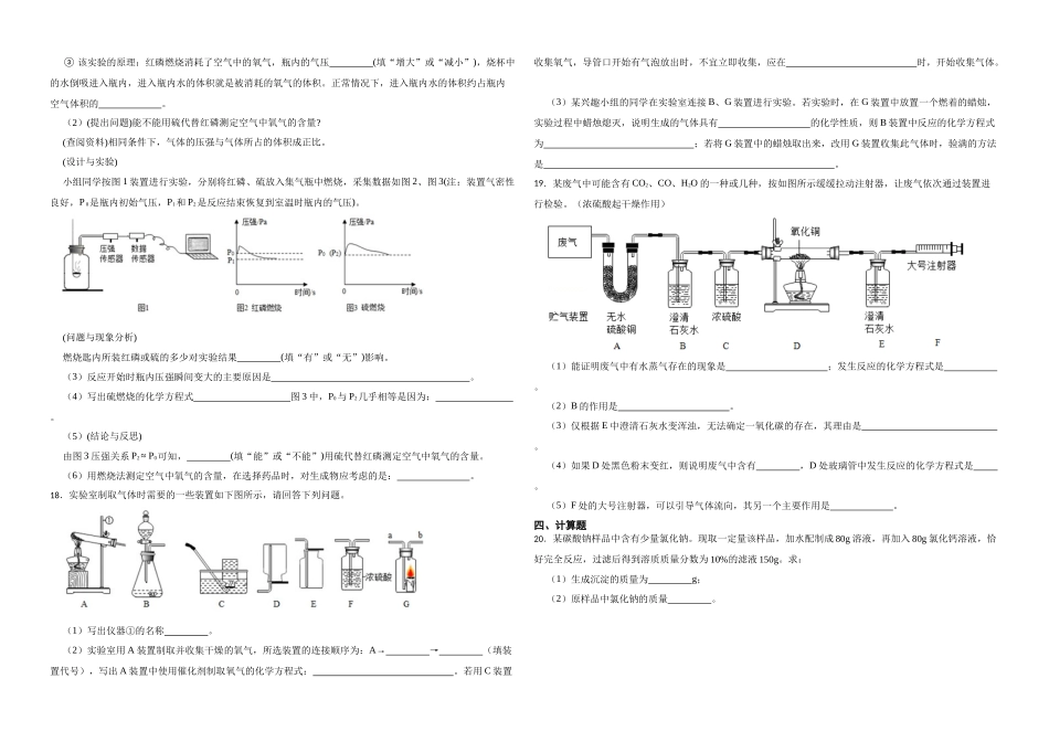 2023年中考化学二轮复习专题训练（人教版）-身边的化学物质8.docx_第3页