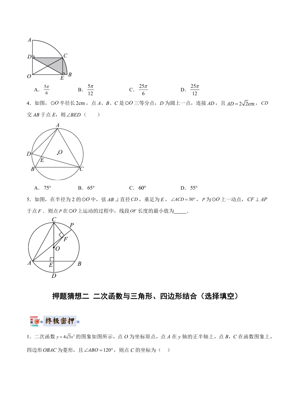 2024年中考终极押题猜想-数学（广东省专用）（原卷版）.pdf_第3页