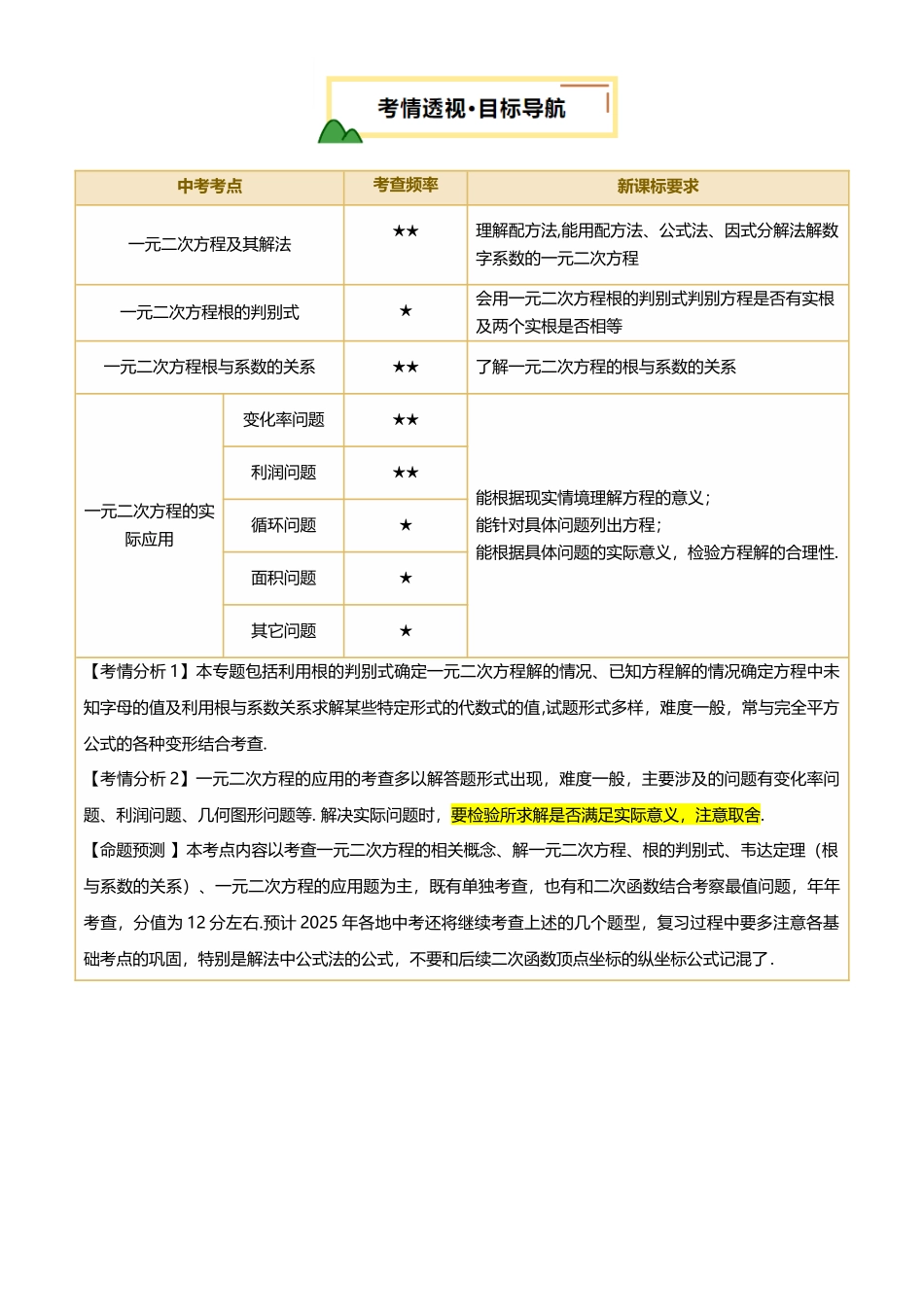 2025年中考数学一轮讲练测-第07讲 一元二次方程及其应用(原卷版).docx_第3页