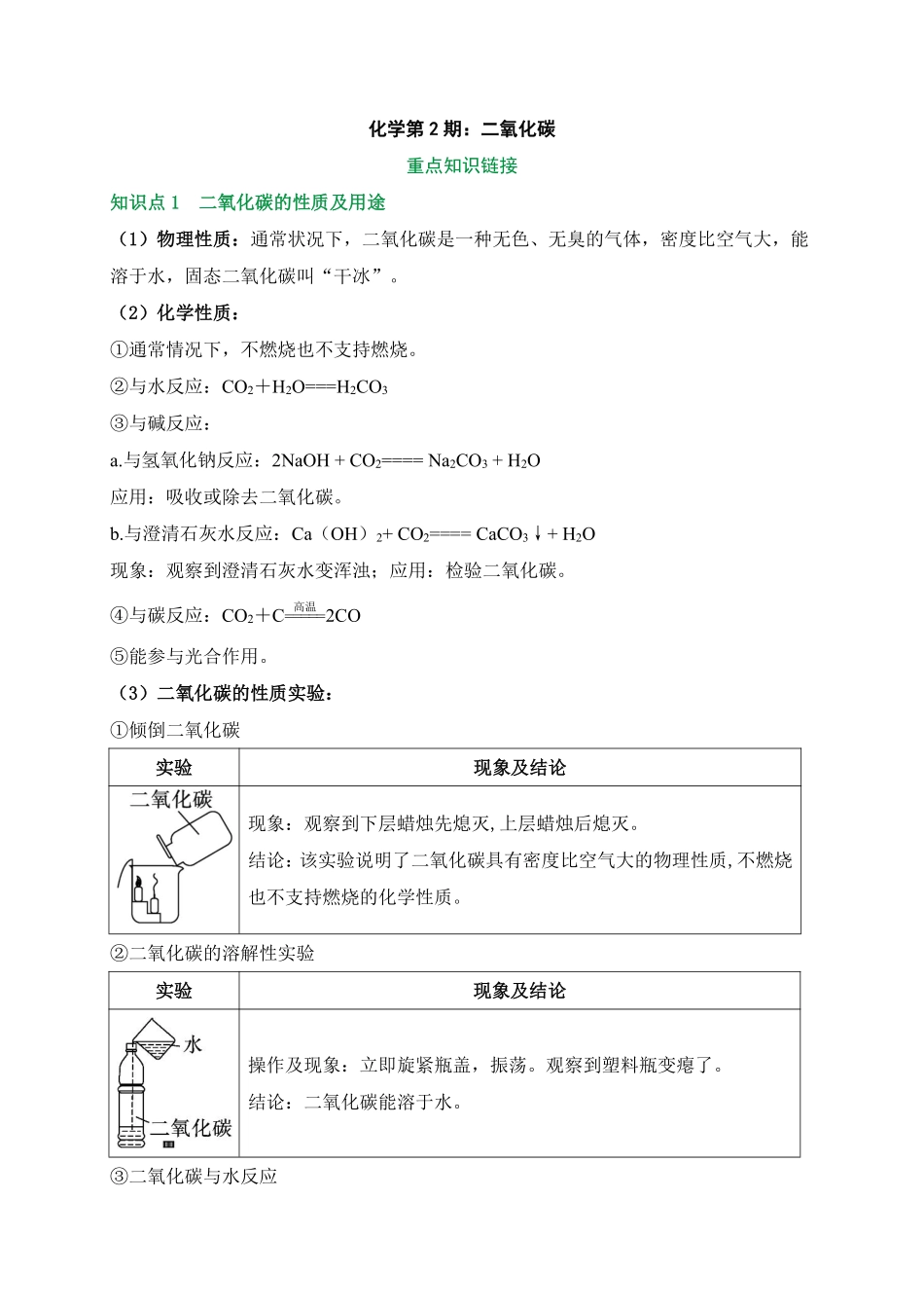 2025万唯中考冲刺营化学-化学第2期：二氧化碳pdf.pdf_第1页