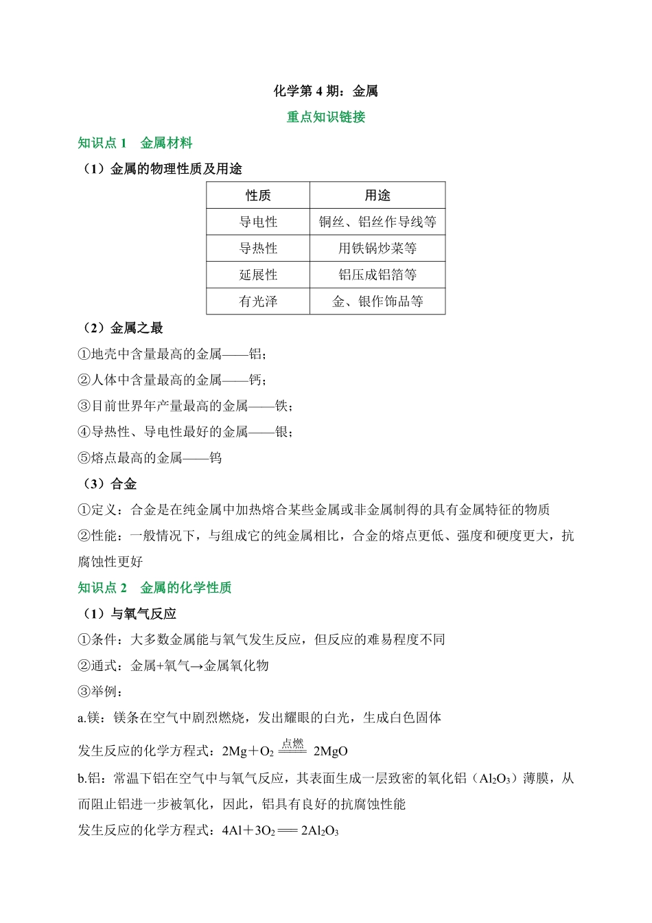 2025万唯中考冲刺营化学-化学第4期：金属pdf.pdf_第1页