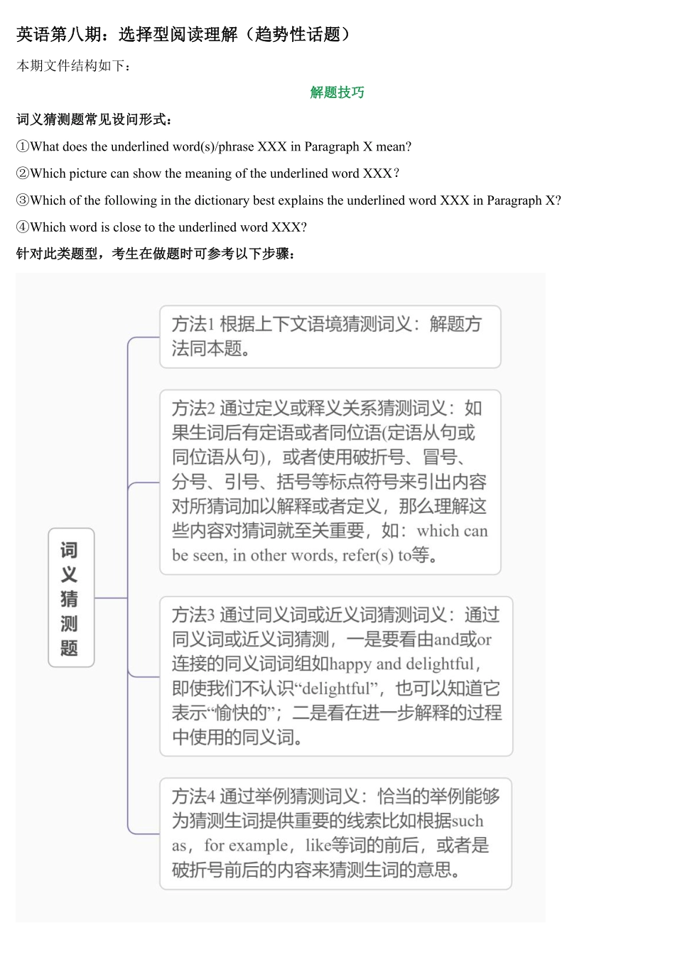 2025万唯中考冲刺营英语-英语第8期：选择型阅读理解（趋势性话题）.pdf_第1页