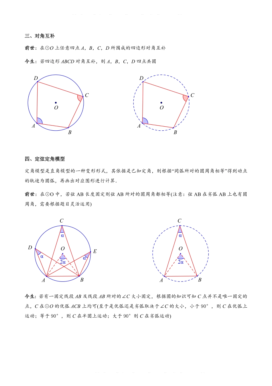 备考2024年中考数学模型方法技巧专题突破专题2-3 八种隐圆类最值问题，圆来如此简单（原卷版）.pdf_第3页