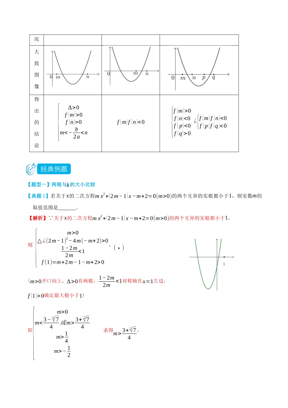 初三升高一数学暑假衔接讲义-3.5.1 二次方程根的分布问题-(必修第一册) (教师版).docx_第2页