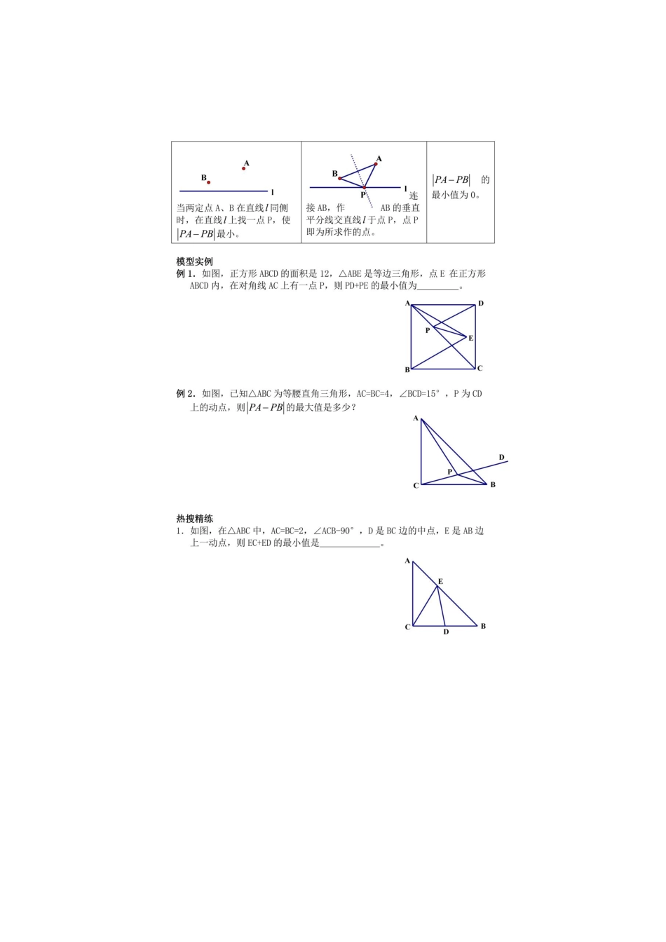 初中数学58种模型-12、“将军饮马”三种模型详解.pdf_第2页