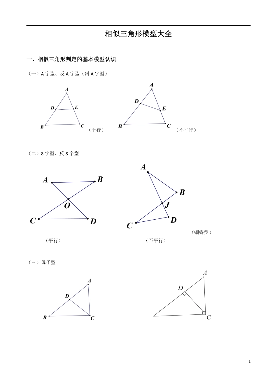 初中数学58种模型-16、相似三角形模型分析大全(非常全面-经典).pdf_第1页