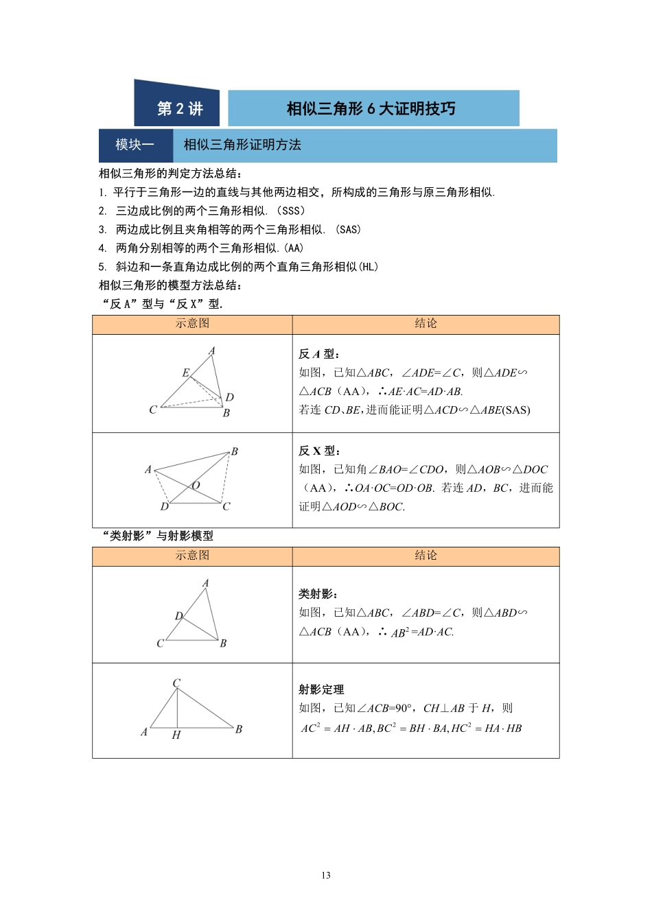 初中数学58种模型-17、相似三角形六大证明技巧.pdf_第1页