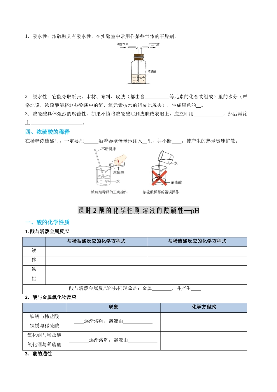 第04讲 常见的酸及酸的化学性质-【寒假自学课】2024年九年级化学寒假提升学与练（人教版）（原卷版）.docx_第3页