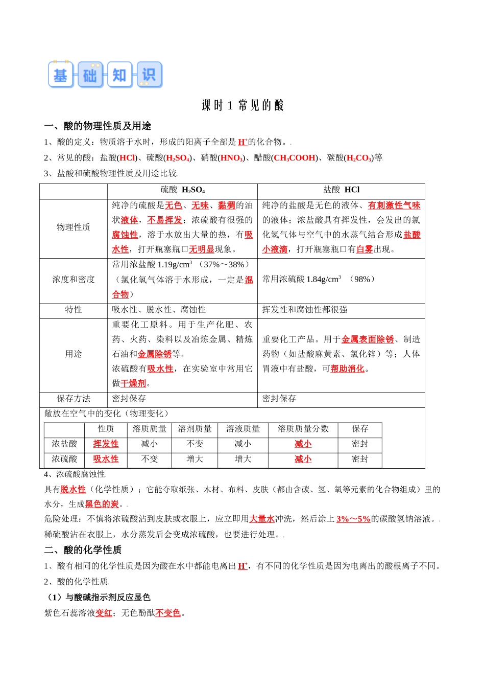 第05讲  常见的酸和碱（解析版）-【寒假自学课】2024年九年级化学寒假提升学与练（沪教版）.docx_第2页