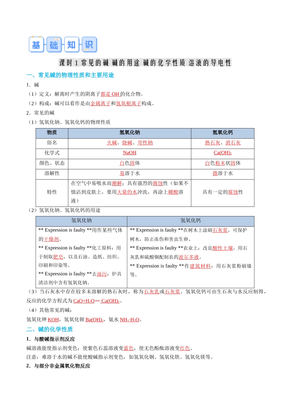 第05讲 常见的碱  中和反应-【寒假自学课】2024年九年级化学寒假提升学与练（人教版）（解析版）.docx_第2页