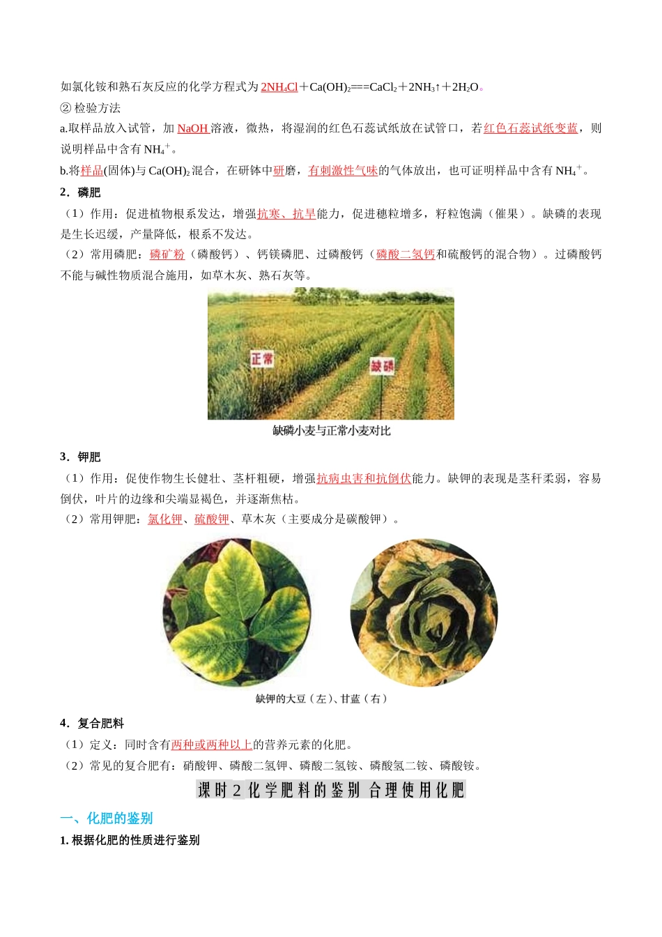 第07讲 化学肥料-【寒假自学课】2024年九年级化学寒假提升学与练（人教版）（解析版）.docx_第3页