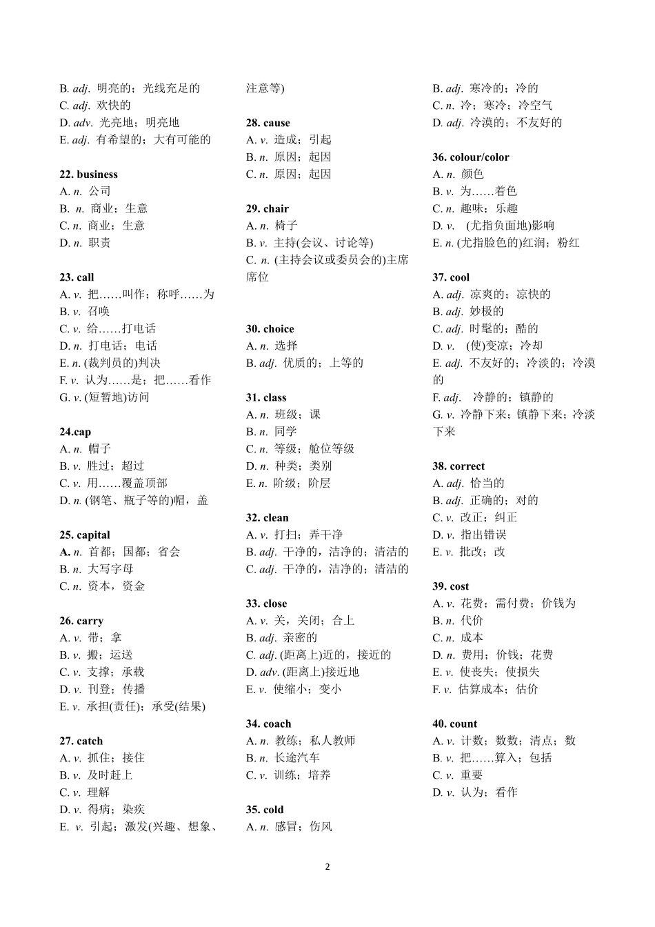 精编中考英语常见一词多义速记.pdf_第2页